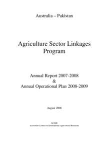 Australia – Pakistan  Agriculture Sector Linkages Program  Annual Report[removed]