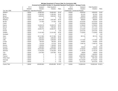 2008 Assessed & Equalized Valuations - Newaygo County