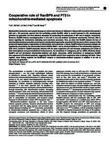 Citation: Cell Death and Disease[removed], e476; doi:[removed]cddis[removed] & 2013 Macmillan Publishers Limited All rights reserved[removed]www.nature.com/cddis  Cooperative role of RanBP9 and P73 in