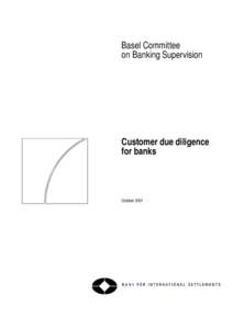 Customer due diligence for banks - October 2001