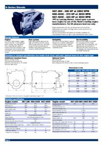 N-Series Diesels N67[removed]HP at 2800 RPM N60-400E[removed]HP at 3000 RPM N67-450E[removed]HP at 3000 RPM  ‘FPT by Lancing Marine’, based upon a proven