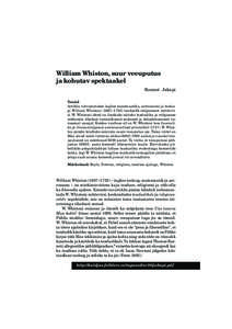 William Whiston, suur veeuputus ja kohutav spektaakel Roomet Jakapi
