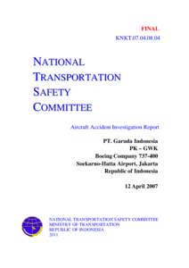 FINAL KNKTNATIONAL TRANSPORTATION SAFETY