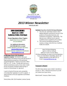 Since January 30, 1988 www.coloradocoroners.org2013 Winter Newsletter