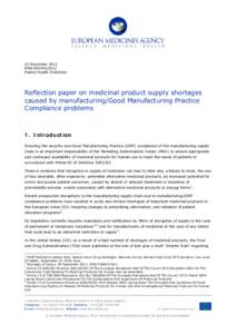 Reflection Paper on Product Supply