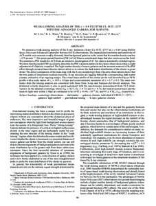 The Astrophysical Journal, 618:46–67, 2005 January 1 # 2005. The American Astronomical Society. All rights reserved. Printed in U.S.A. WEAK-LENSING ANALYSIS OF THE z ’ 0.8 CLUSTER CL 01521357 WITH THE ADVANCED CAMER