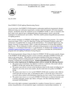 Product Disqualification Procedures for Lighting Products