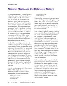 handout ONE  Naming, Magic, and the Balance of Nature Le Guin has stressed that A Wizard of Earthsea— indeed all her fiction—is suffused with Taoism and the principles poetically set down in Lao