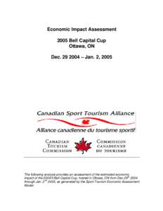 Bell Sensplex / Ottawa / Canadian National Exhibition / Bell Capital Cup / National Capital Region / Gross domestic product / National Hockey League / Ottawa Senators / Ontario