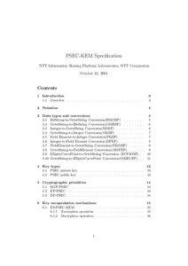 PSEC-KEM Specification NTT Information Sharing Platform Laboratories, NTT Corporation October 12, 2001