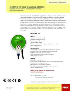 AeroVironment™ EV Solutions™  Electric Vehicle Charging Station Welcome to the filling station of the future Models EVSE-RS and EVSE-RS +