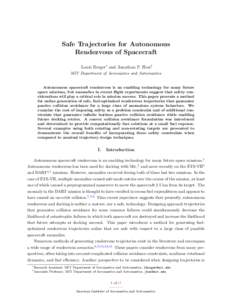 Safe Trajectories for Autonomous Rendezvous of Spacecraft