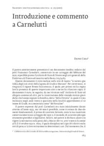 Trasporti: diritto economia politica - n[removed]Introduzione e commento a Carnelutti  Dafne Crea*