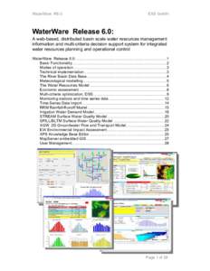 WaterWare R6.0  ESS GmbH WaterWare Release 6.0: A web-based, distributed basin scale water resources management