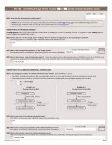 BE-13D – Identifying Foreign Parent Number ■■ of ■■ and Its Ultimate Beneficial Owner Month Day	  Year