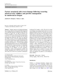 Landscape Ecol DOI[removed]s10980[removed]RESEARCH ARTICLE  Factors associated with crown damage following recurring