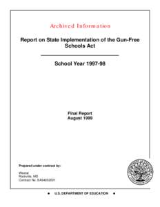 Archived: Report on State Implementation of the Gun-Free Schools Act, School Year[removed]