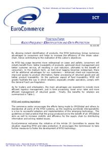 The Retail, Wholesale and International Trade Representation to the EU  ICT POSITION PAPER