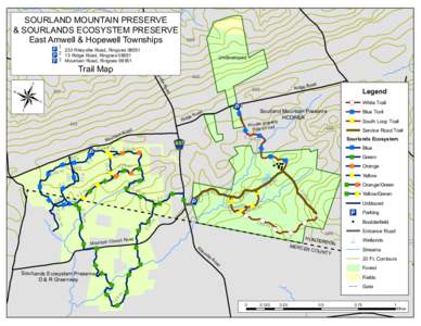 SOURLAND MOUNTAIN PRESERVE & SOURLANDS ECOSYSTEM PRESERVE East Amwell & Hopewell Townships 300