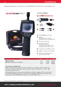RUNPOCAM  4 Mini-Inspektionskamera - Kompatibel zu allen RUNPOTEC Produkten mit Gewinde RTG Ø 6 mm.
