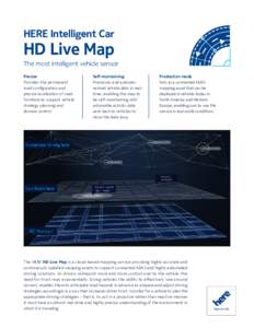 HERE Intelligent Car  HD Live Map The most intelligent vehicle sensor Precise