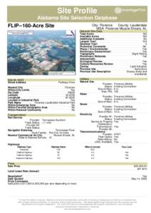 Site Profile Alabama Site Selection Database FLIP--160-Acre Site City: Florence County: Lauderdale