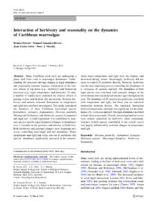 Coral Reefs DOI[removed]s00338[removed]REPORT  Interaction of herbivory and seasonality on the dynamics