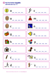 My First Ballet: Coppélia Spell Initial Letter: Page 1 of 1 a  c