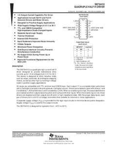 SN754410 QUADRUPLE HALF-H DRIVER SLRS007B – NOVEMBER 1986 – REVISED NOVEMBER 1995 • •