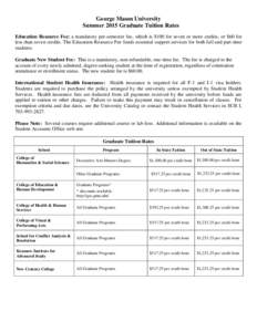 Graduate Tuition Rates Summer 2005