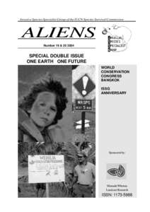 Invasive Species Specialist Group of the IUCN Species Survival Commission  ALIENS Number 19 &[removed]SPECIAL DOUBLE ISSUE