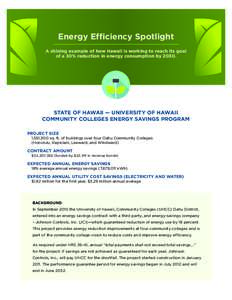 Energy Efficiency Spotlight A shining example of how Hawaii is working to reach its goal of a 30% reduction in energy consumption byGreen Business Awards