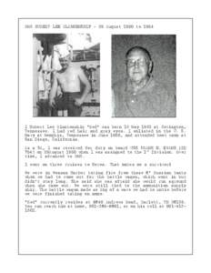 BM3 HUBERT LEE BLANKENSHIP - 29 August 1950 to[removed]I Hubert Lee Blankenship “Red” was born 13 May 1932 at Covington, Tennessee. I had red hair and gray eyes. I enlisted in the U. S. Navy at Memphis, Tennessee in Ju