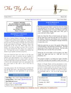 Volume 56 No .3  March, 2011 Web Page: http://www.ieffc.org  GENERAL MEETING