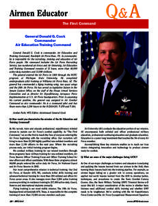 Q& A  Airmen Educator The First Command  General Donald G. Cook