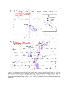 -10-  Figure 1. Location of AVIRIS low-altitude flight lines in Plumas County (A) and El Dorado County (B), California. Blue lines are approximate center of flight lines and magenta lines are approximate boundaries of im