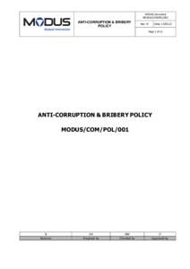 Anti-corruption and bribery policy