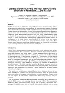 LINKING MICROSTRUCTURE AND HIGH TEMPERATURE DUCTILITY OF AA 6XXX ALUMINIUM ALLOYS