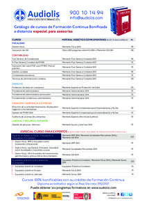 [removed]removed] Catálogo de cursos de Formación Continua Bonificada a distancia especial para asesorías MATERIAL DIDÁCTICO COMPLEMENTARIO de Ed. Francis Lefebvre