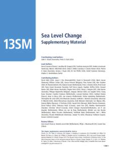 13SM  Sea Level Change Supplementary Material  Coordinating Lead Authors: