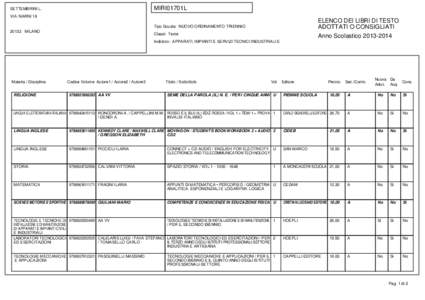 MIRI01701L  SETTEMBRINI L. VIA NARNI 18  ELENCO DEI LIBRI DI TESTO