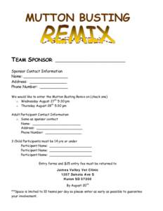 Microsoft Word - MUTTON BUSTING entry form.doc