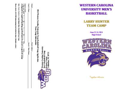 Western Carolina University Boy’s Basketball Camp Ramsey Center Cullowhee, NC[removed]LARRY HUNTER