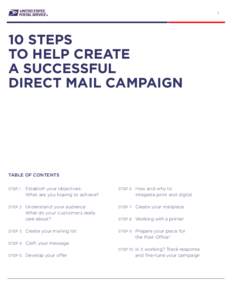 1  10 STEPS TO HELP CREATE A SUCCESSFUL DIRECT MAIL CAMPAIGN