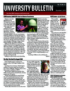 UNIVERSITY BULLETIN  Vol. 10, No. 12 December 2, 2013  For the CWU Campus and Community