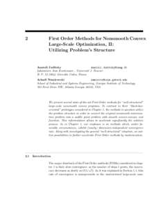 2  First Order Methods for Nonsmooth Convex Large-Scale Optimization, II: Utilizing Problem’s Structure