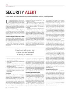 LPLc [removed] SecURitY aleRt Claims based on inadequate security have increased with the soft property market.
