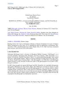 Page[removed]F.Supp.2d 1031, 2008 Copr.L.Dec. P 29,612, 89 U.S.P.Q.2d[removed]Cite as: 669 F.Supp.2d[removed]United States District Court, D. Arizona.