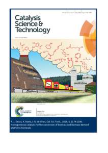 P. J. Deuss, K. Barta, J. G. de Vries, Cat. Sci. Tech., 2014, 4, Homogeneous catalysis for the conversion of biomass and biomass-derived platform chemicals. 