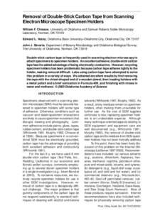 Removal of Double-Stick Carbon Tape from Scanning Electron Microscope Specimen Holders